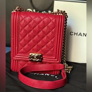 CHANEL Caviar Quilted North South Boy Bag